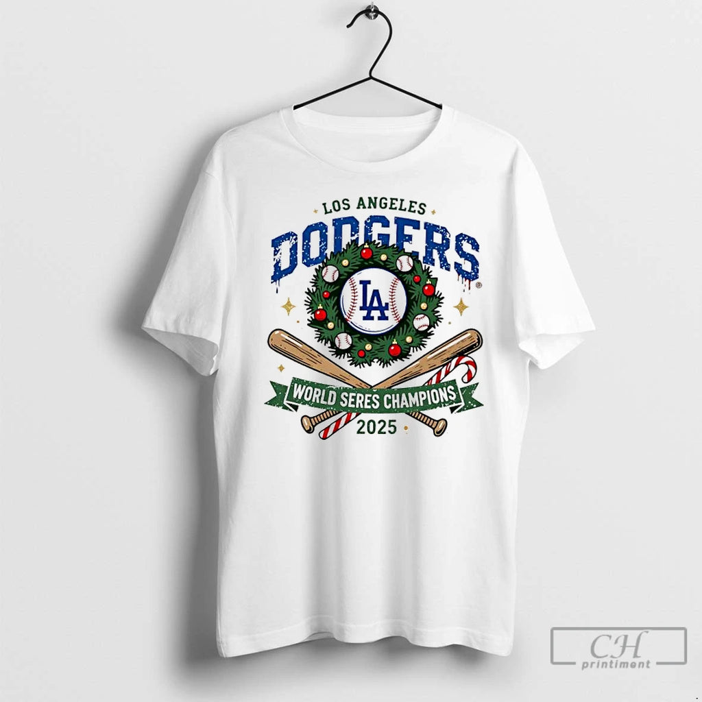 Premium La Dodgers World Series Champions 2025 Christmas T-Shirts, Hoodie, Sweatshirt | InkNestWear.com