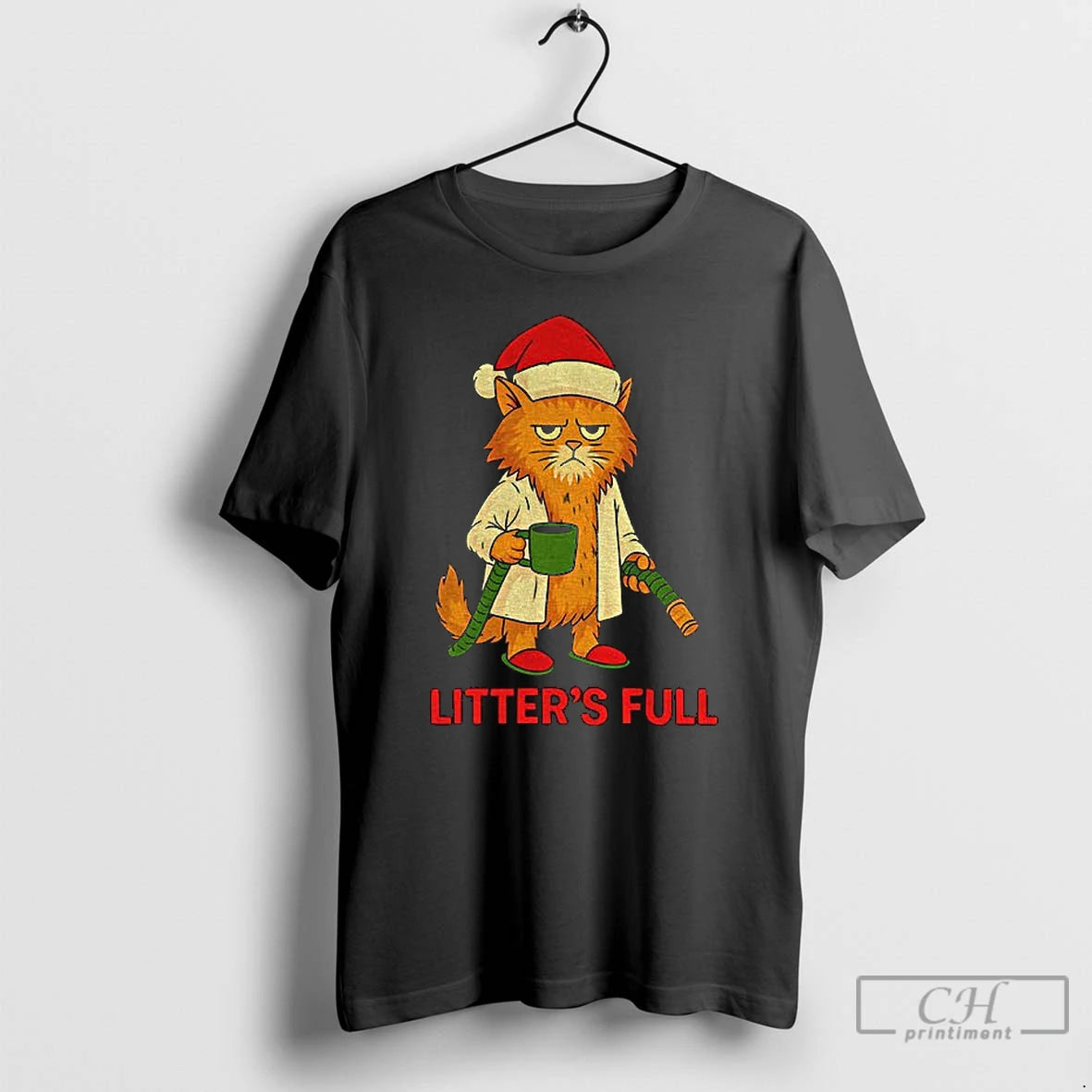 Premium Litters Full Funny Cat Santa Merry Christmas T Shirts Hoodie, Sweatshirt | InkNestWear.com