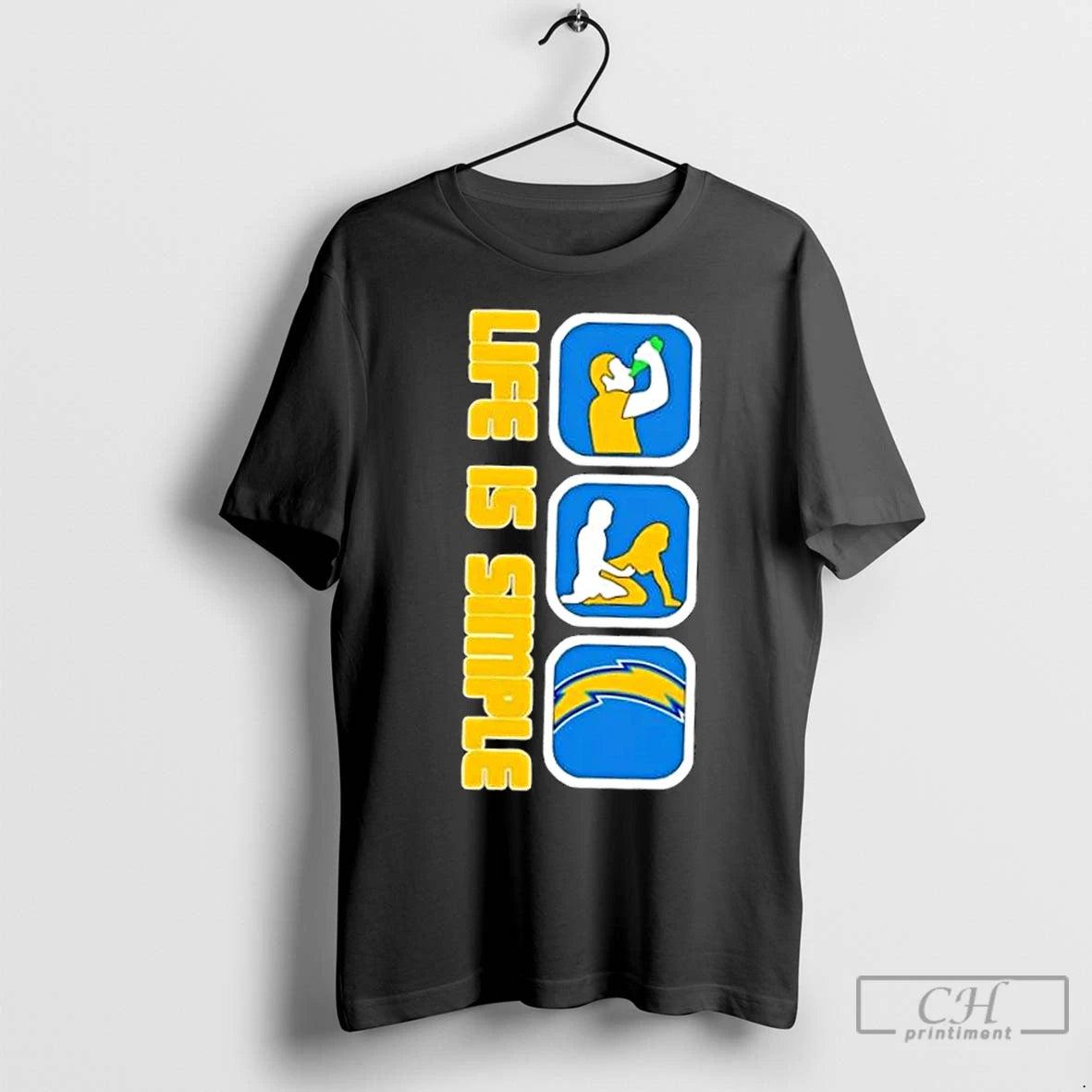 Premium Los Angeles Chargers Football Life Is Simple T-Shirts, Hoodie, Sweatshirt | InkNestWear.com