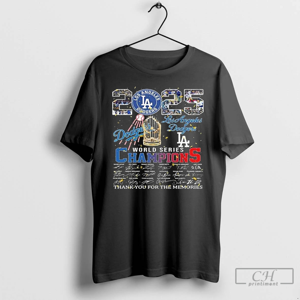 Premium Los Angeles Dodgers 2025 World Series Champions Thank You For The Memories Signatures Long T-Shirts, Hoodie,...