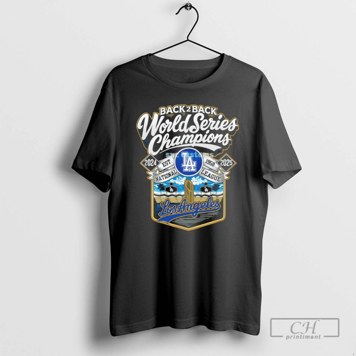Premium Los Angeles Dodgers Back 2 Back World Series Champions Est 1958 National League 2024 T-Shirts, Hoodie, Sweatshirt
