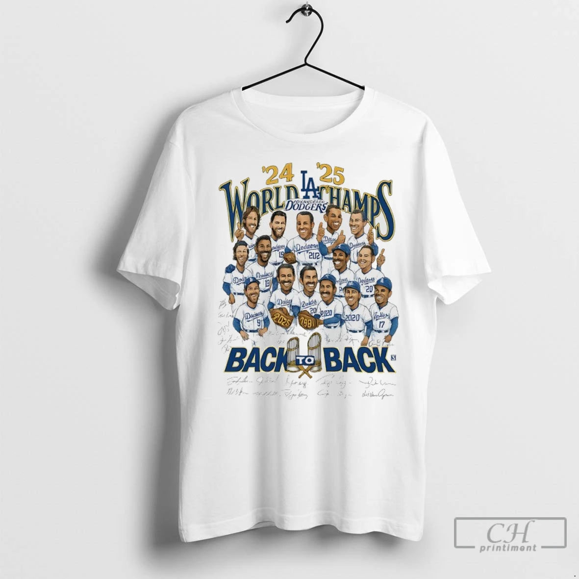 Premium Los Angeles Dodgers Legends Back To Back 24 25 World Series Champions Signature T-Shirts, Hoodie, Sweatshirt