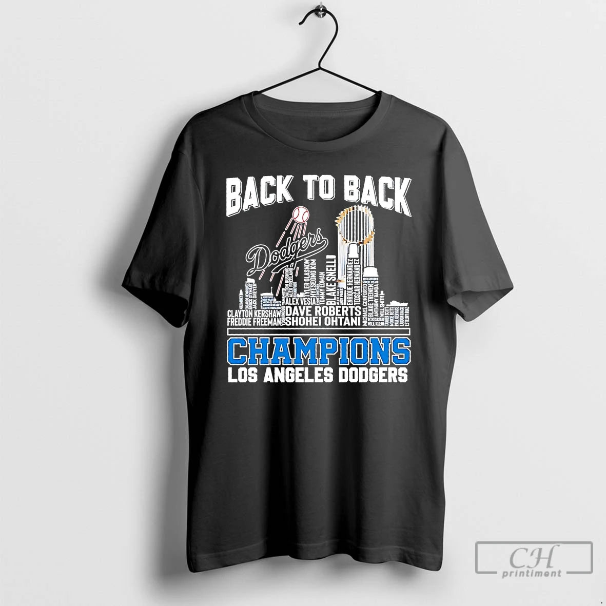 Premium Los Angeles Dodgers Back To Back Champions Players Names T Shirts Hoodie, Sweatshirt | InkNestWear.com