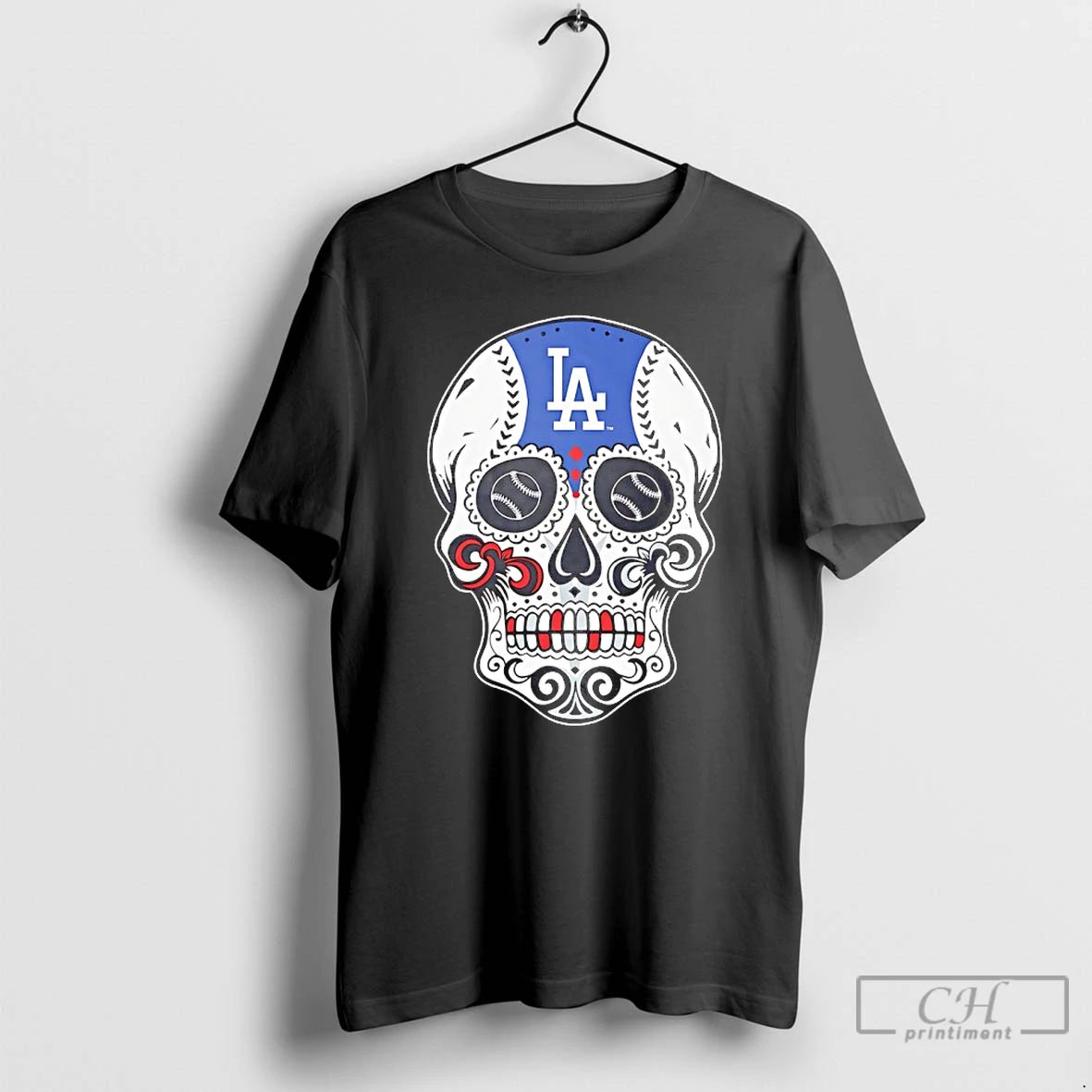 Premium Los Angeles Dodgers Candy Skull Silk Tattoo T Shirts Hoodie, Sweatshirt | InkNestWear.com