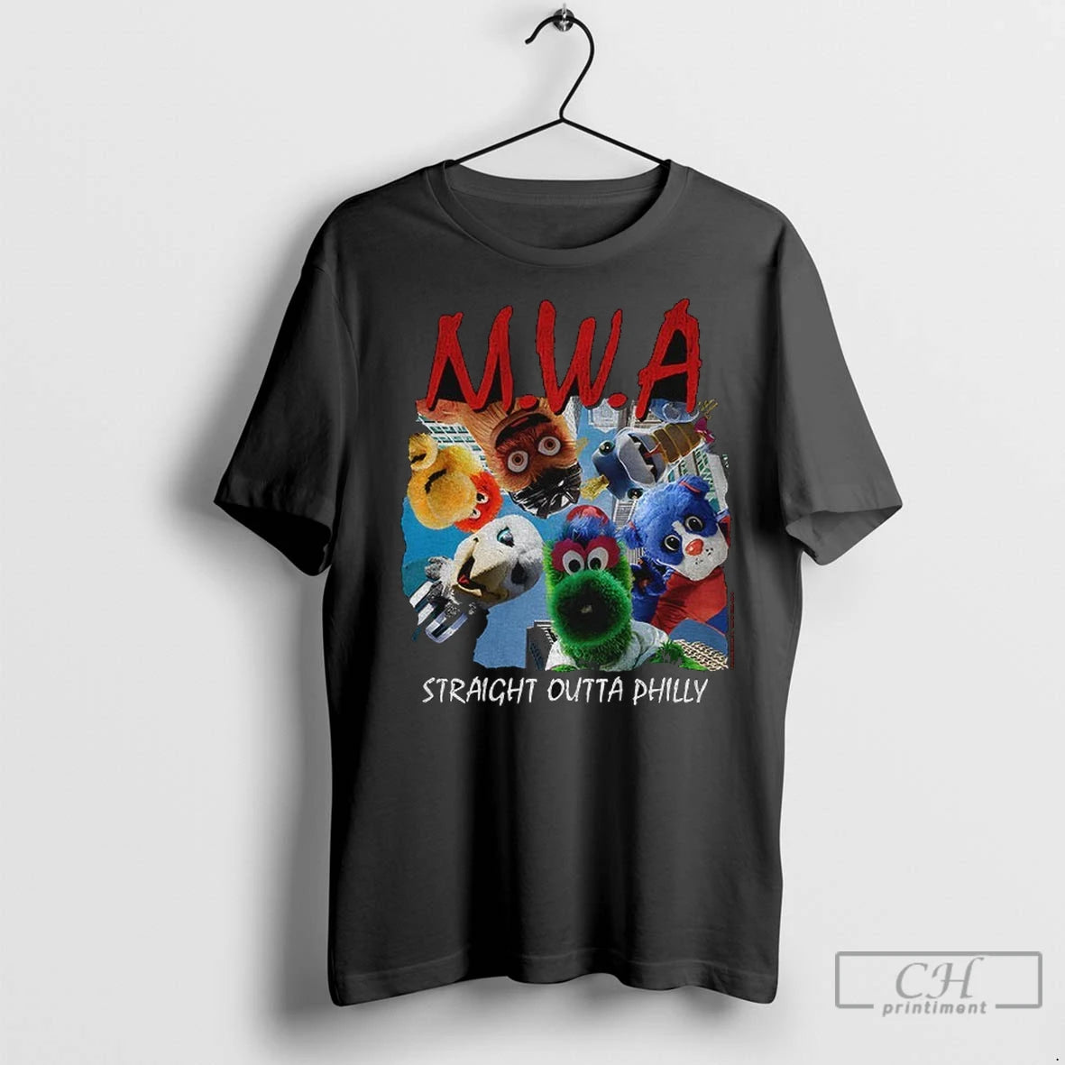 Premium Mascot M W A Straight Outta Philly Sports T-Shirts, Hoodie, Sweatshirt | InkNestWear.com