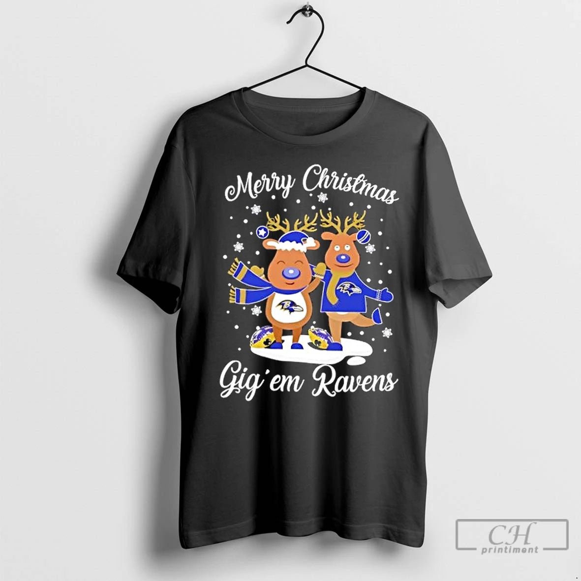 Premium Merry Christmas Gig Em Baltimore Ravens Football T-Shirts, Hoodie, Sweatshirt | InkNestWear.com