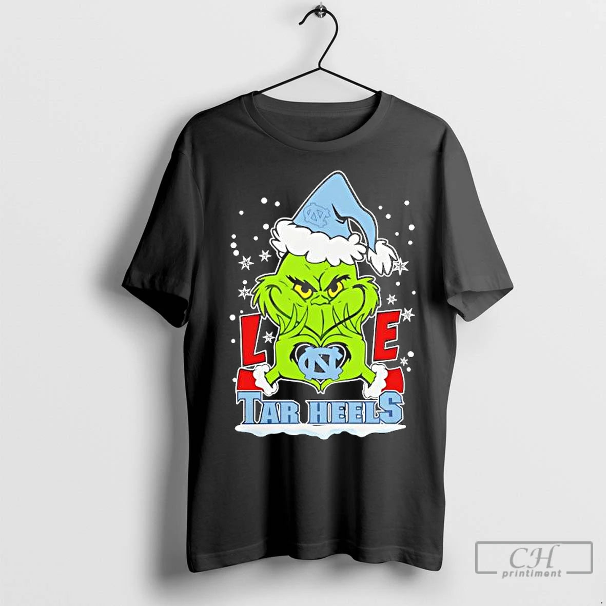 Premium Merry Christmas Grinch Love North Carolina Tar Heels T-Shirts, Hoodie, Sweatshirt | InkNestWear.com