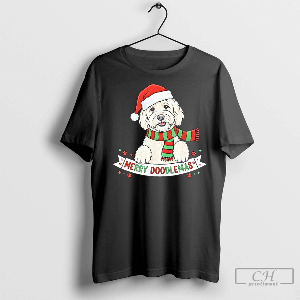 Premium Merry Doodlemas Goldendoodle Christmas Dog T-Shirts, Hoodie, Sweatshirt | InkNestWear.com