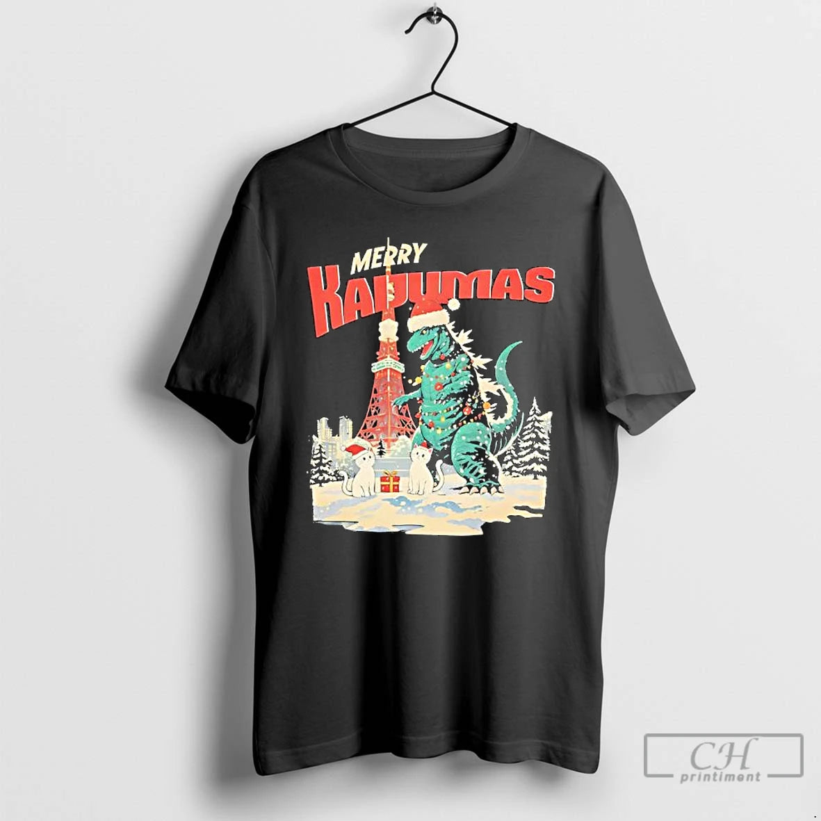 Premium Merry Kadumas Harajuku Kaiju Christmas T-Shirts, Hoodie, Sweatshirt | InkNestWear.com