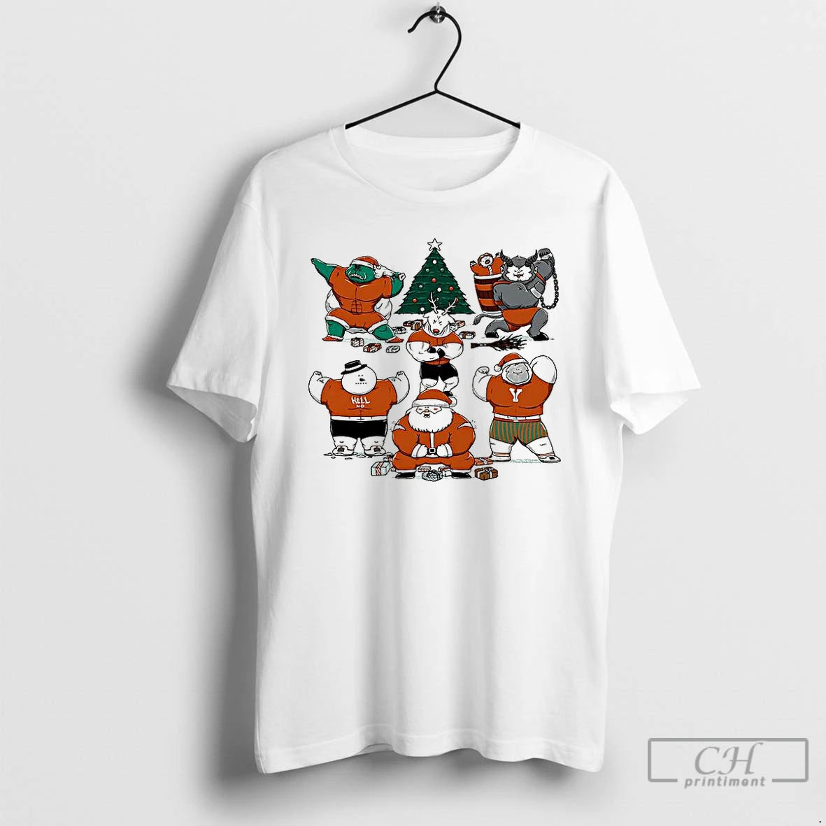 Premium Merry Muscular Christmas Characters T Shirts Hoodie, Sweatshirt | InkNestWear.com