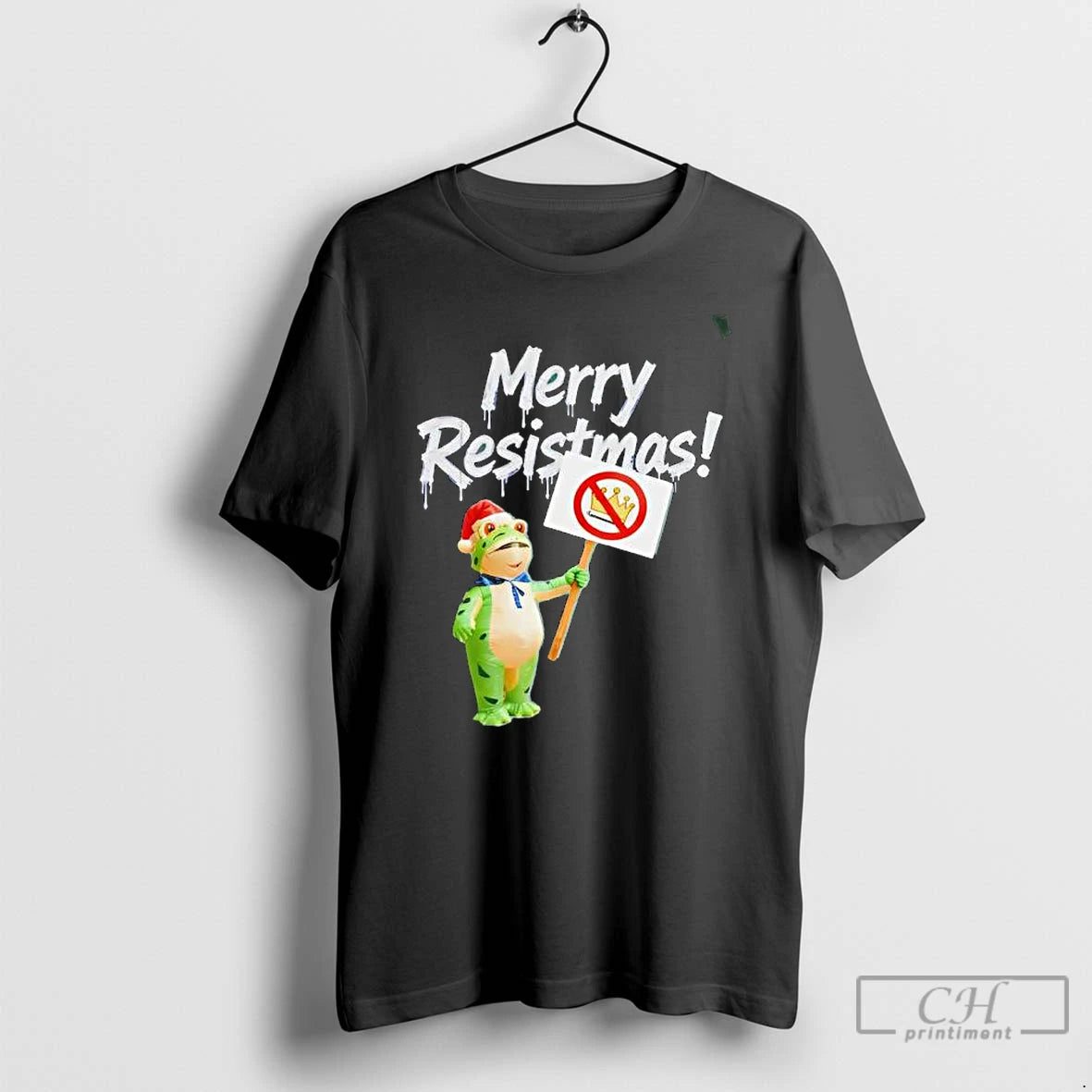 Premium Merry Resistmas Frog No Kings T Shirts Hoodie, Sweatshirt | InkNestWear.com