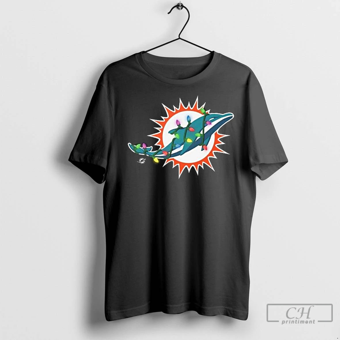 Premium Miami Dolphins Primary Logo Holiday Lights 2025 Long Sleve T-Shirts, Hoodie, Sweatshirt | InkNestWear.com