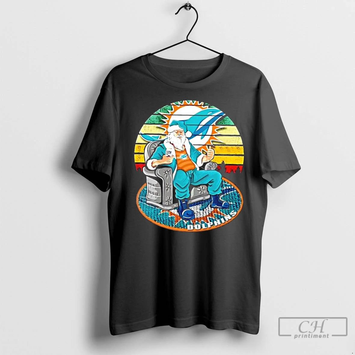 Premium Miami Dolphins X Santa Claus Christmas Vintage T-Shirts, Hoodie, Sweatshirt | InkNestWear.com