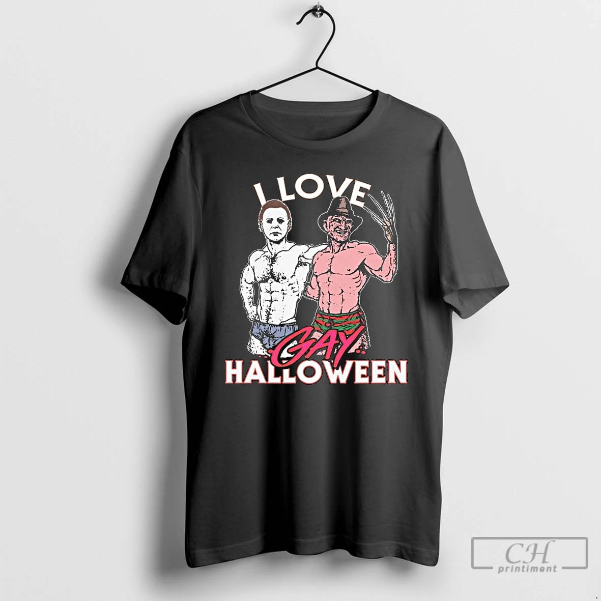 Premium Michael Myers And Freddy Krueger I Love Gay Halloween Long Sleve T Shirts Hoodie, Sweatshirt | InkNestWear.com