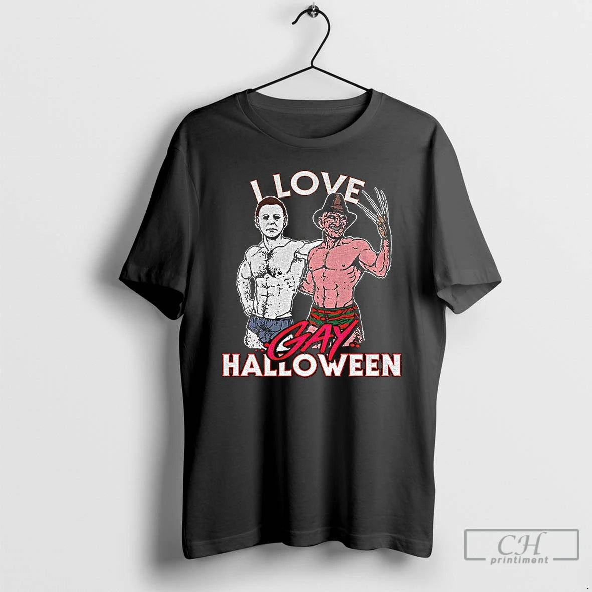 Premium Michael Myers And Freddy Krueger I Love Gay Halloween T Shirts Hoodie, Sweatshirt | InkNestWear.com
