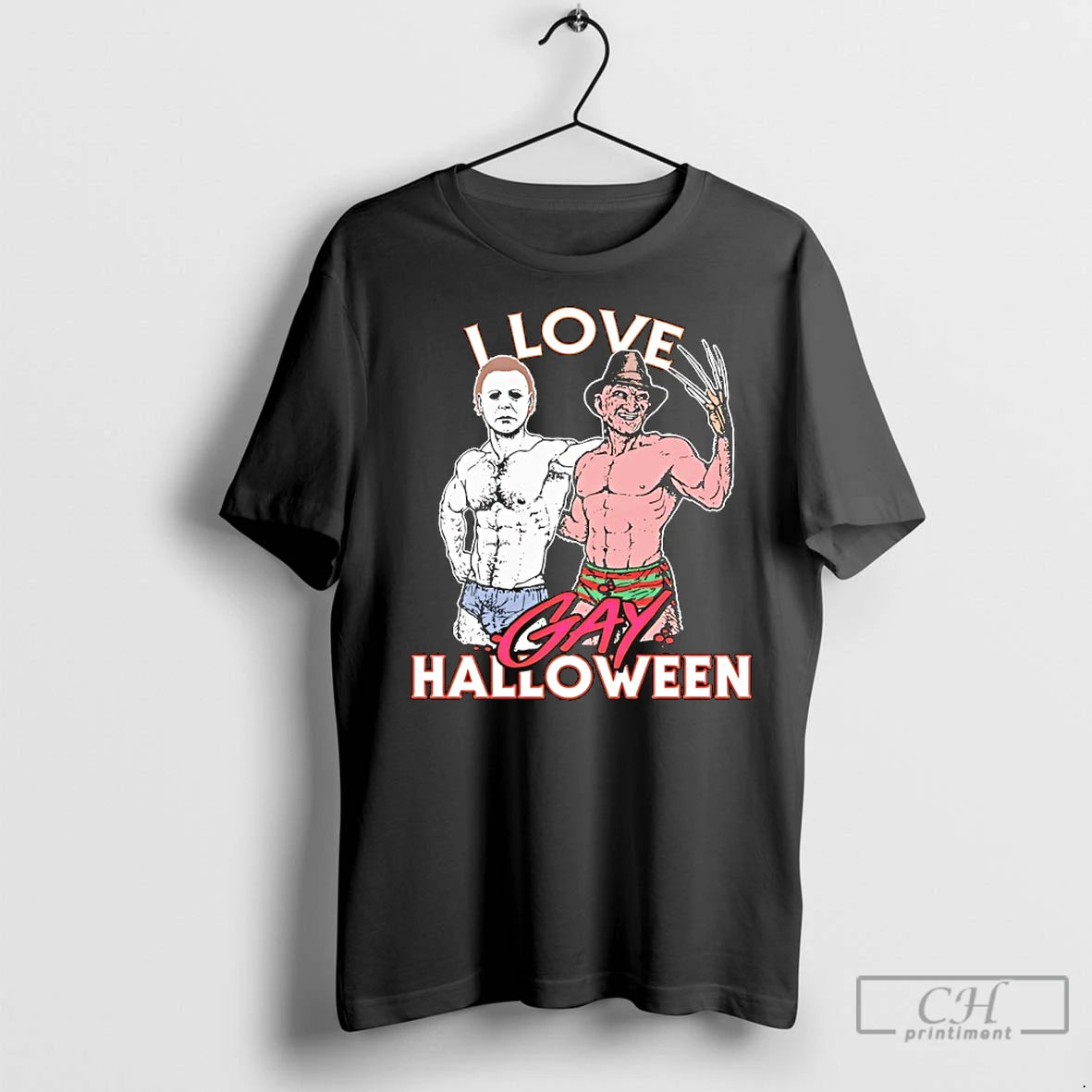 Premium Michael Myers And Freddy Krueger I Love Gay Halloween T-Shirts, Hoodie, Sweatshirt | InkNestWear.com