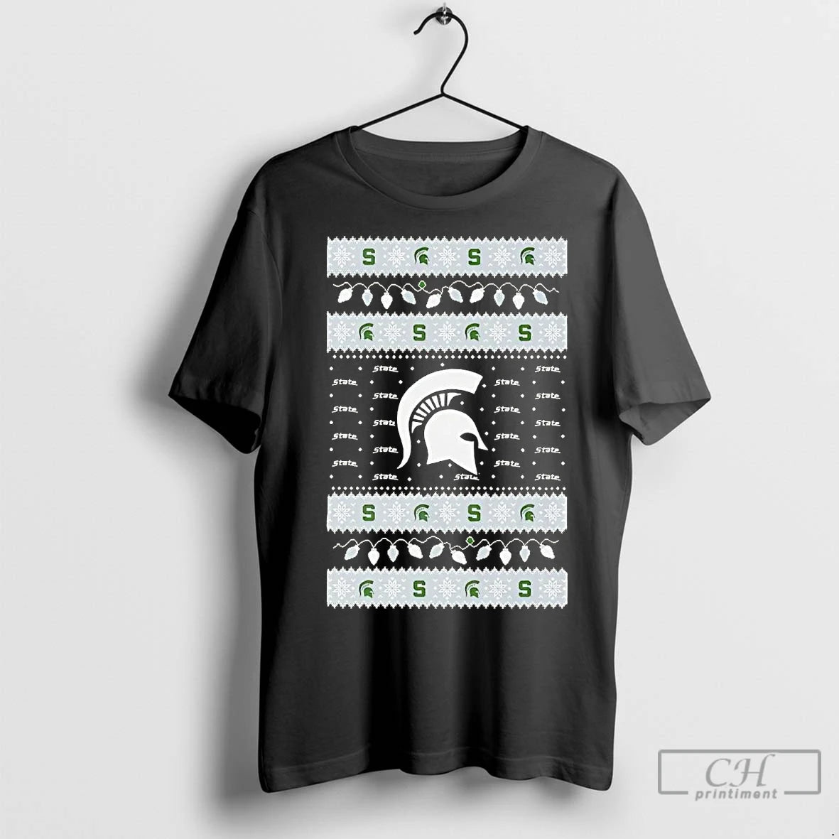 Premium Michigan State Spartans Ugly Christmas Light T-Shirts, Hoodie, Sweatshirt | InkNestWear.com