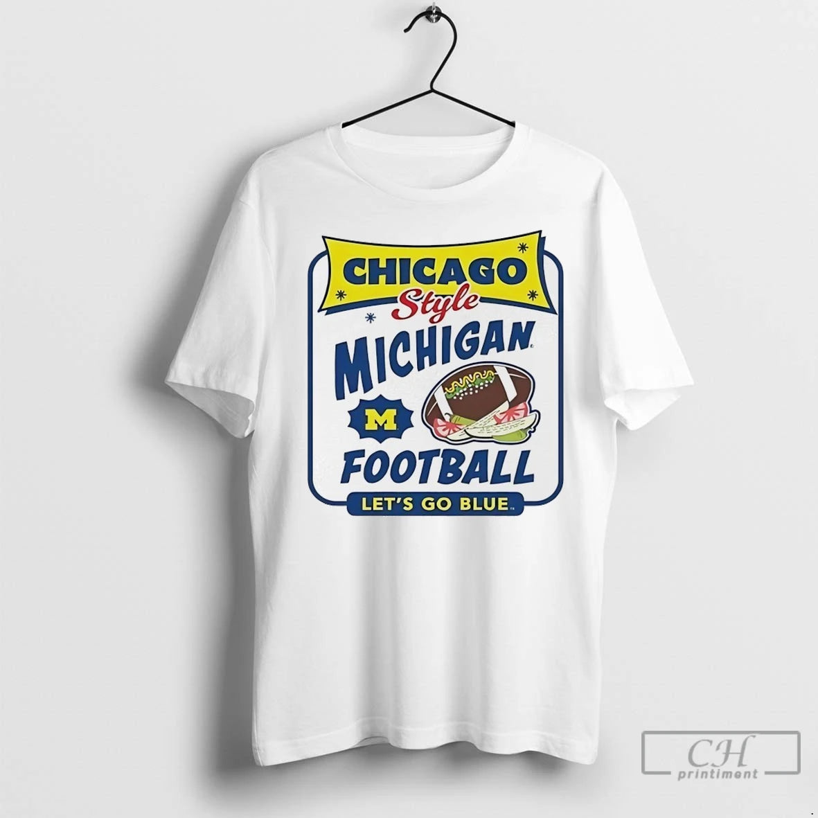 Premium Michigan Wolverines Chicago Style Lets Go Blue T-Shirts, Hoodie, Sweatshirt | InkNestWear.com