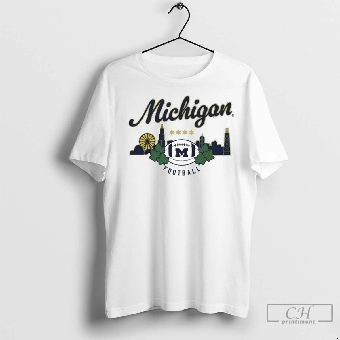 Premium Michigan Wolverines Football Chicago Skyline T-Shirts, Hoodie, Sweatshirt | InkNestWear.com