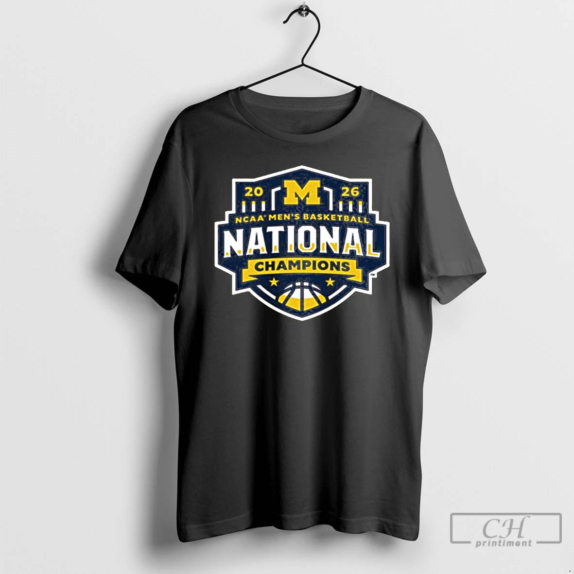 Premium Michigan Wolverines Mens Basketball National Champions Maize Logo 2026