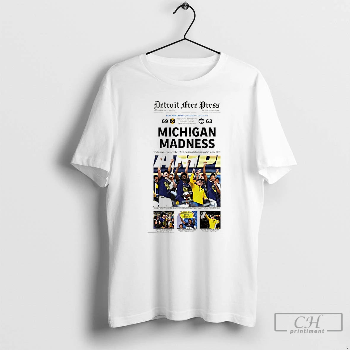 Premium Michigan Wolverines Ncaa Championship March Madness Celebration Newspaper 2026