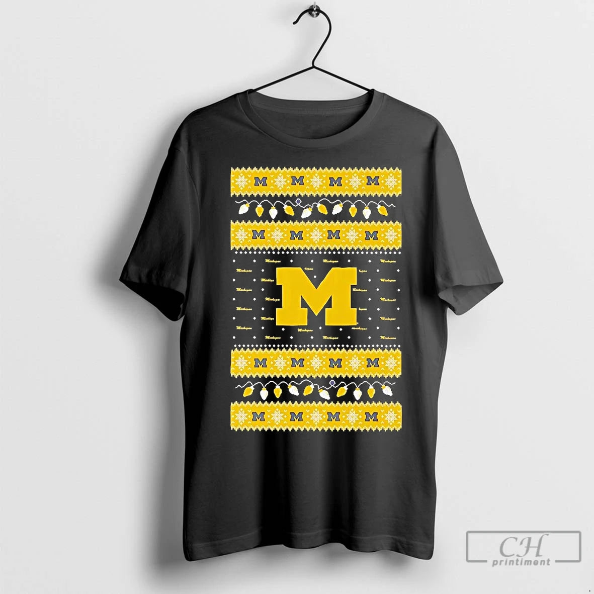 Premium Michigan Wolverines Ugly Christmas Light T-Shirts, Hoodie, Sweatshirt | InkNestWear.com