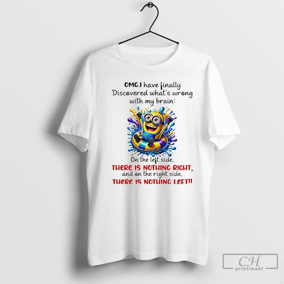 Premium Minion Omg I Have Finally Discovered Whats Wrong With My Brain Christmas T Shirts Hoodie, Sweatshirt