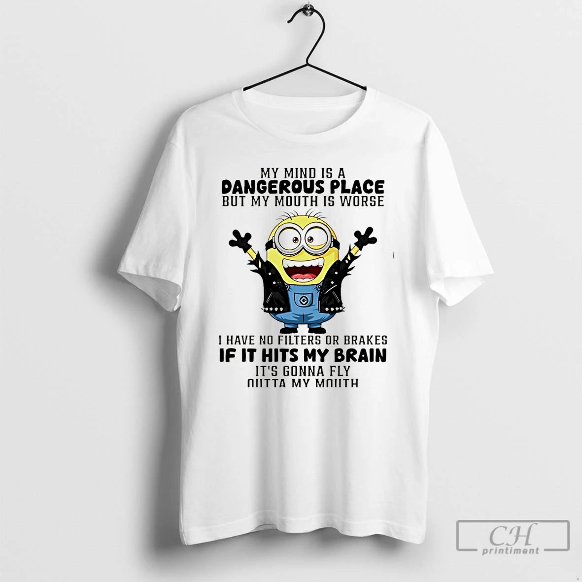 Premium Minion My Mind Is A Dangerous Place But My Mouth Is Worse Christmas T-Shirts, Hoodie, Sweatshirt | InkNestWear.com