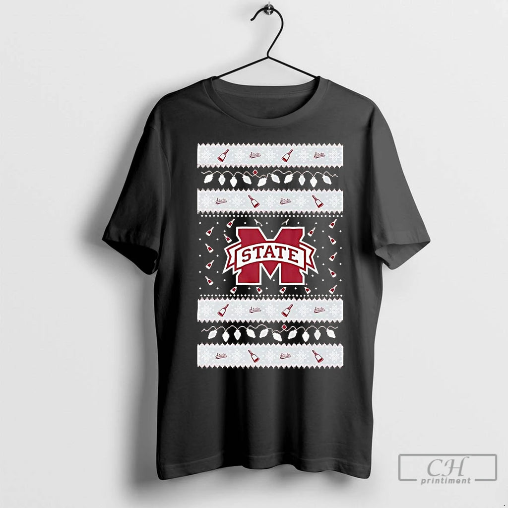 Premium Mississippi State Bulldogs Ugly Christmas Light T-Shirts, Hoodie, Sweatshirt | InkNestWear.com
