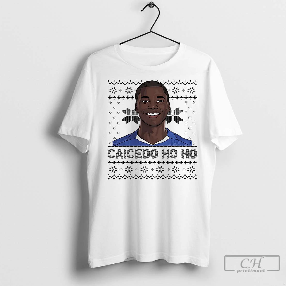 Premium Moises Caicedo Ho Ho Ugly Christmas T-Shirts, Hoodie, Sweatshirt | InkNestWear.com
