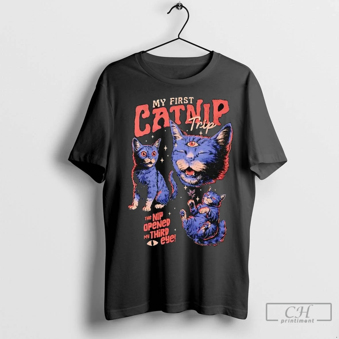 Premium My First Catnip Trip The Nip Opened My Third Eye T-Shirts, Hoodie, Sweatshirt | InkNestWear.com