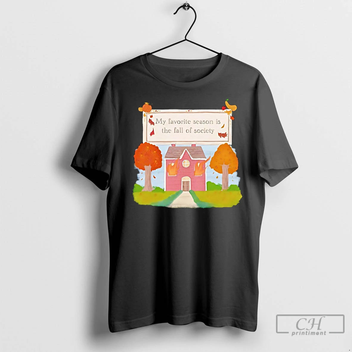 Premium My Favorite Season Is The Fall Of Society Halloween 2025 T-Shirts, Hoodie, Sweatshirt | InkNestWear.com