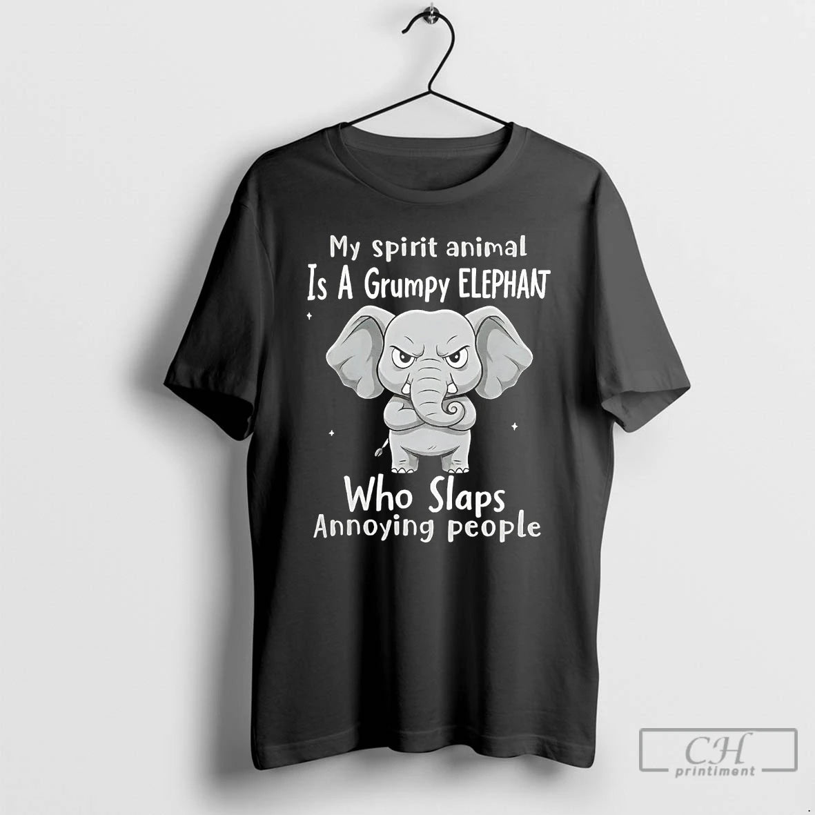 Premium My Spirit Animal Is A Grumpy Elephant Who Slaps Annoying People T Shirts Hoodie, Sweatshirt | InkNestWear.com