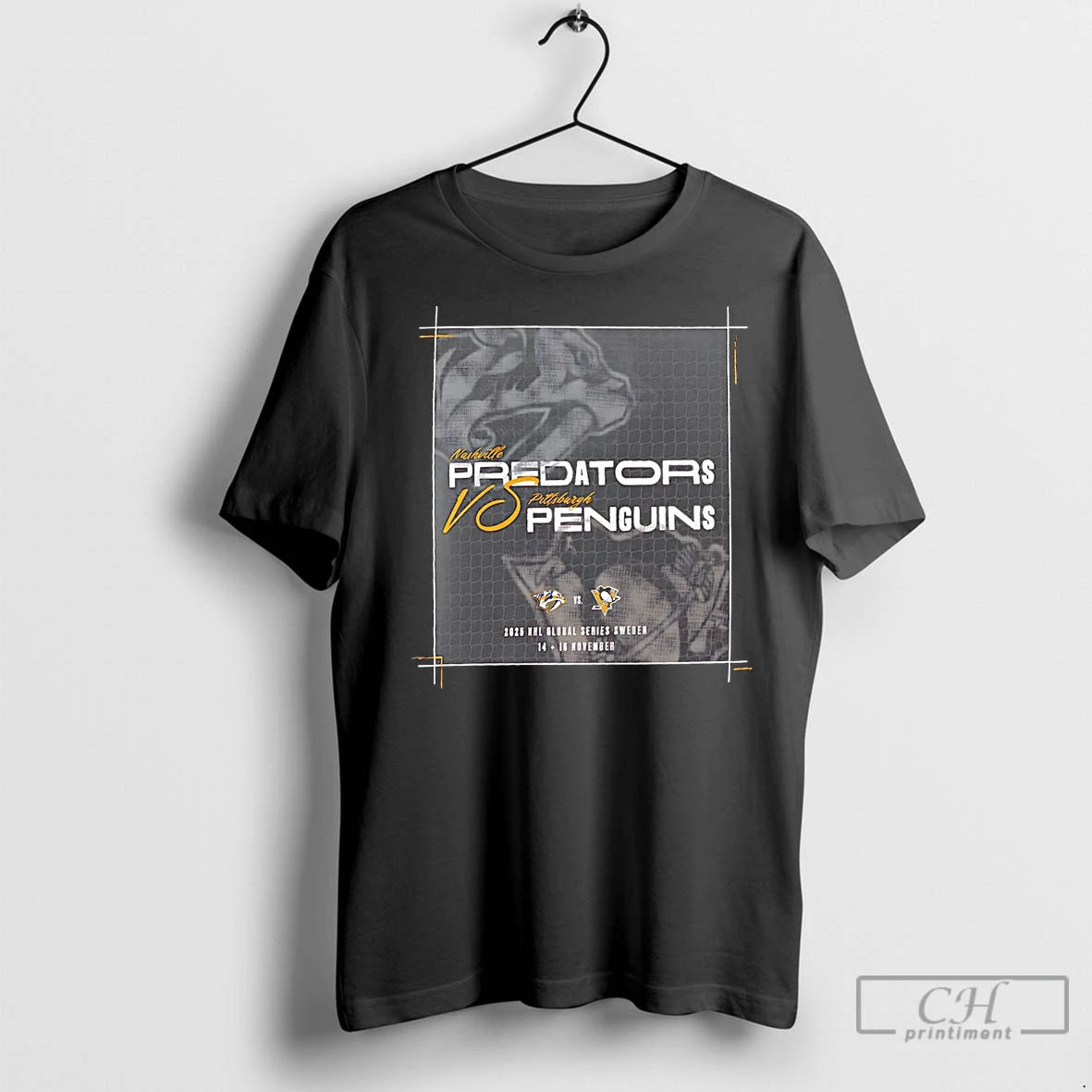 Premium Nashville Predators Vs Pittsburgh Penguins 2025 Global Series Matchup T-Shirts, Hoodie, Sweatshirt | InkNestWear.com