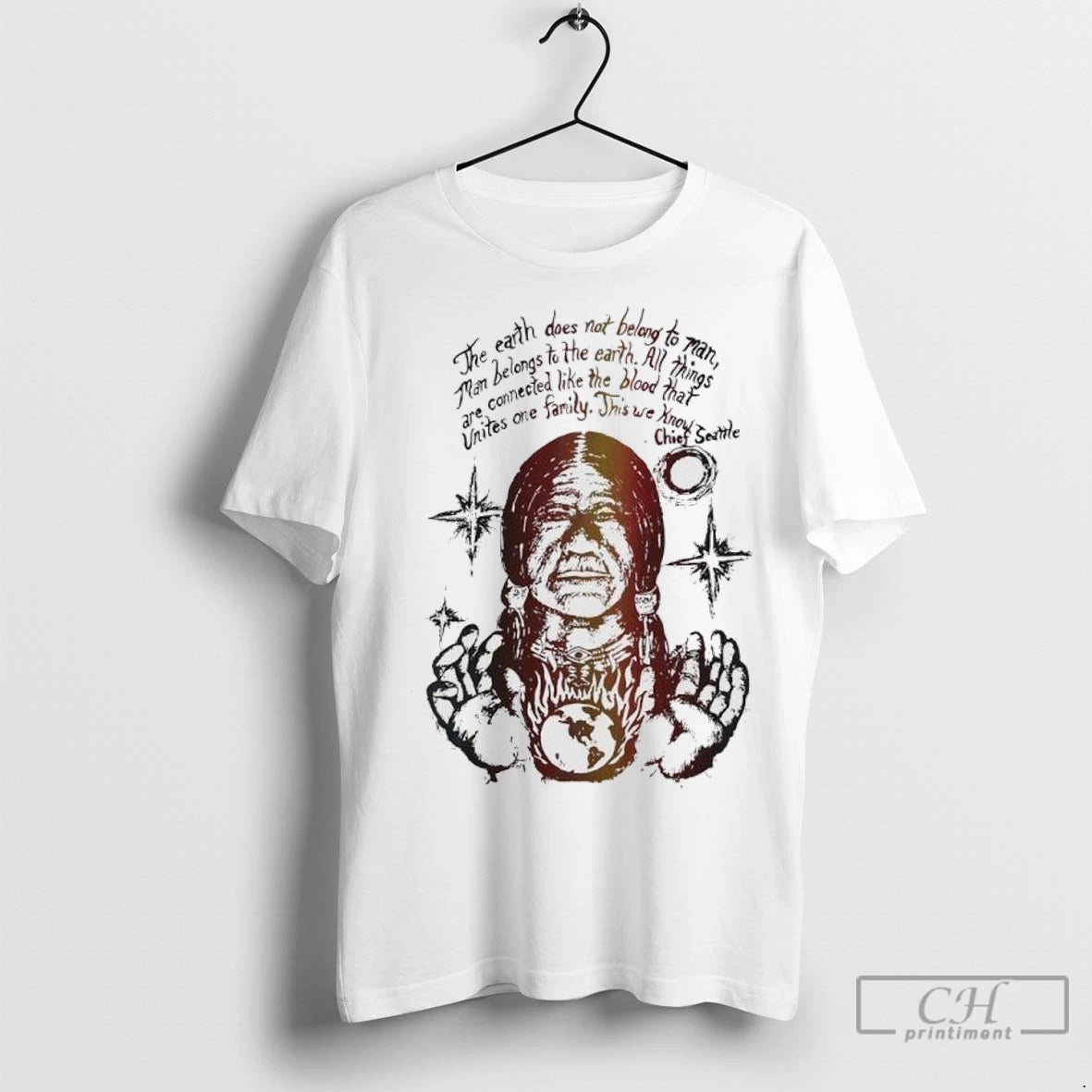 Premium Native Americans The Earth Does Not Belong To Man Man Belongs To The Earth T-Shirts, Hoodie, Sweatshirt