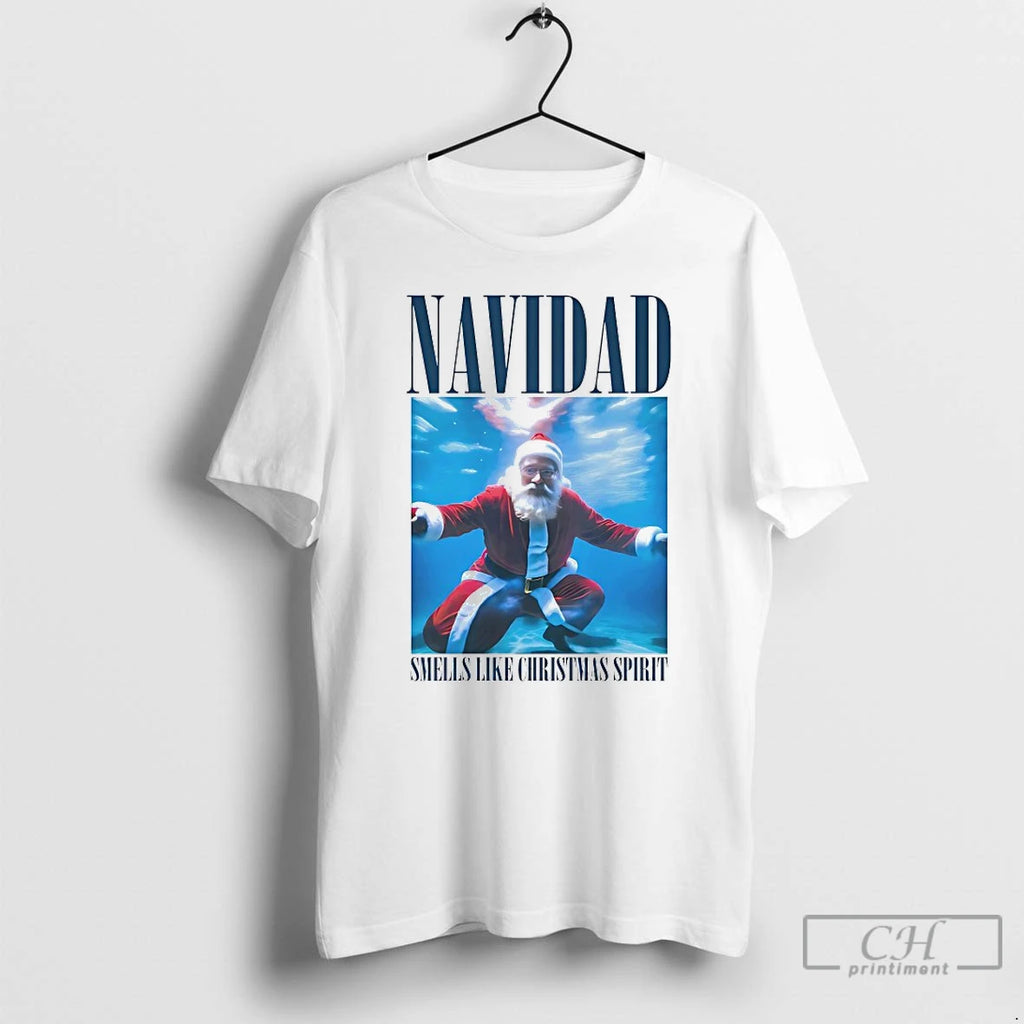 Premium Navidad Smells Like Christmas Spirit Santa Claus T-Shirts, Hoodie, Sweatshirt | InkNestWear.com