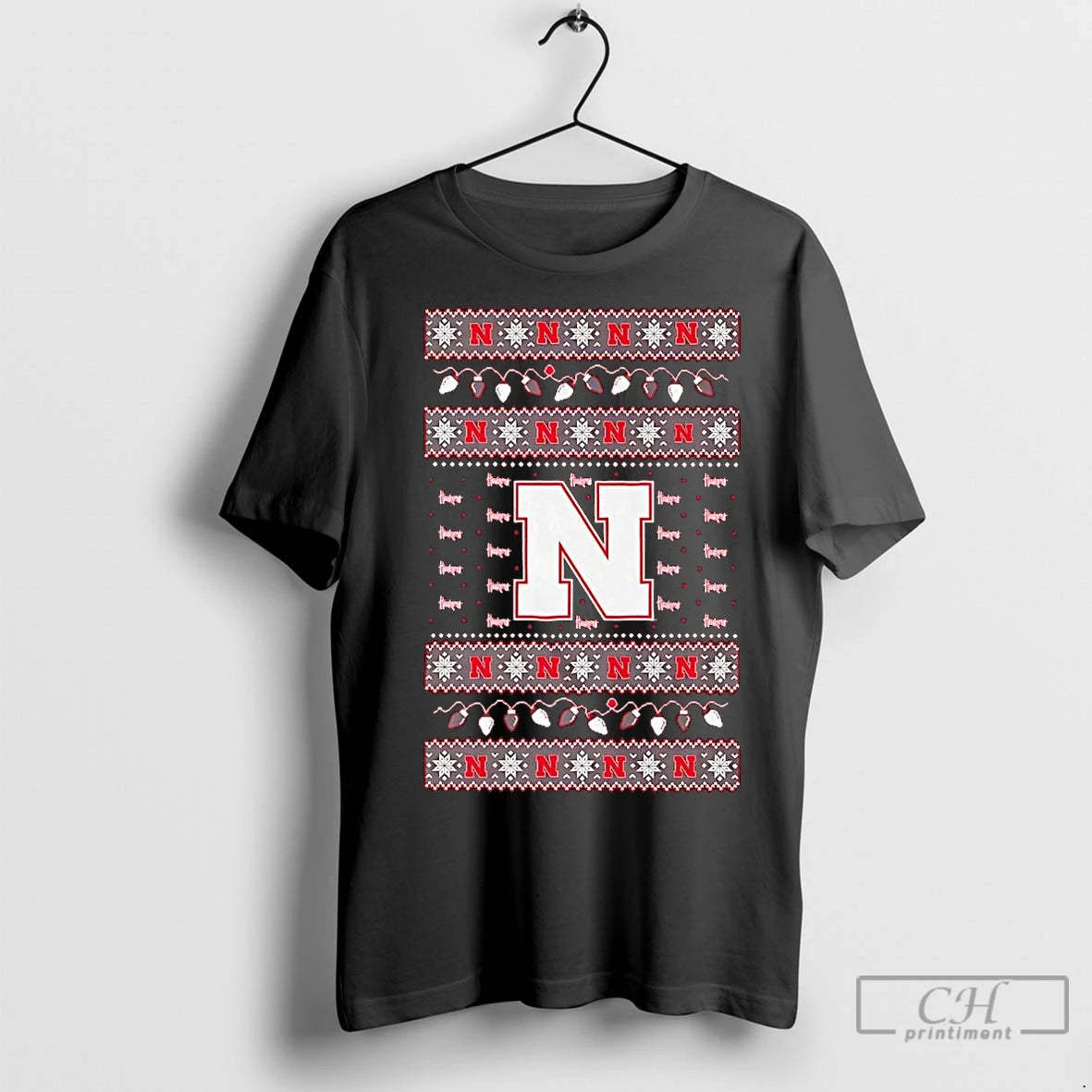 Premium Nebraska Cornhuskers Ugly Christmas Light T-Shirts, Hoodie, Sweatshirt | InkNestWear.com