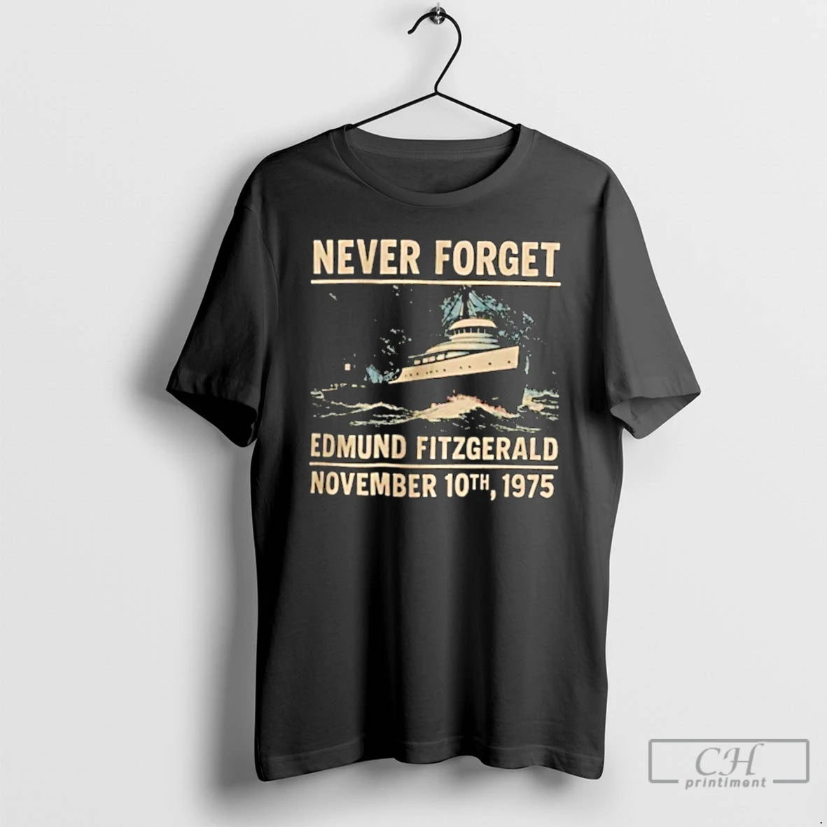 Premium Never Forget Edmund Fitzgerald 1975 T Shirts Hoodie, Sweatshirt | InkNestWear.com