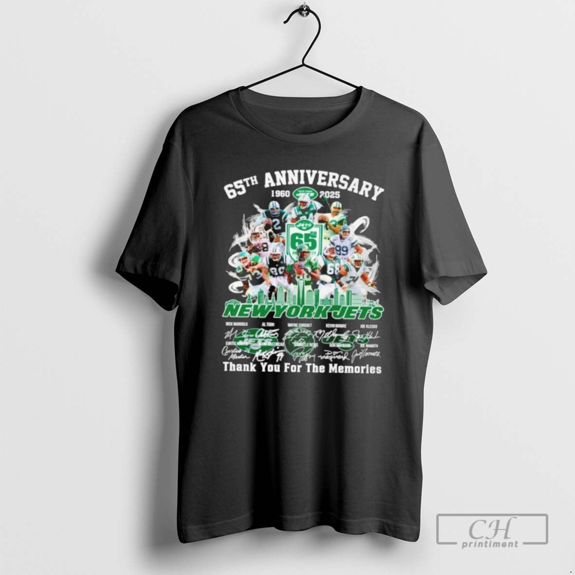 Premium New York Jets 65th Anniversary 1960 2025 Thank You For The Memories Signatures T-Shirts, Hoodie, Sweatshirt