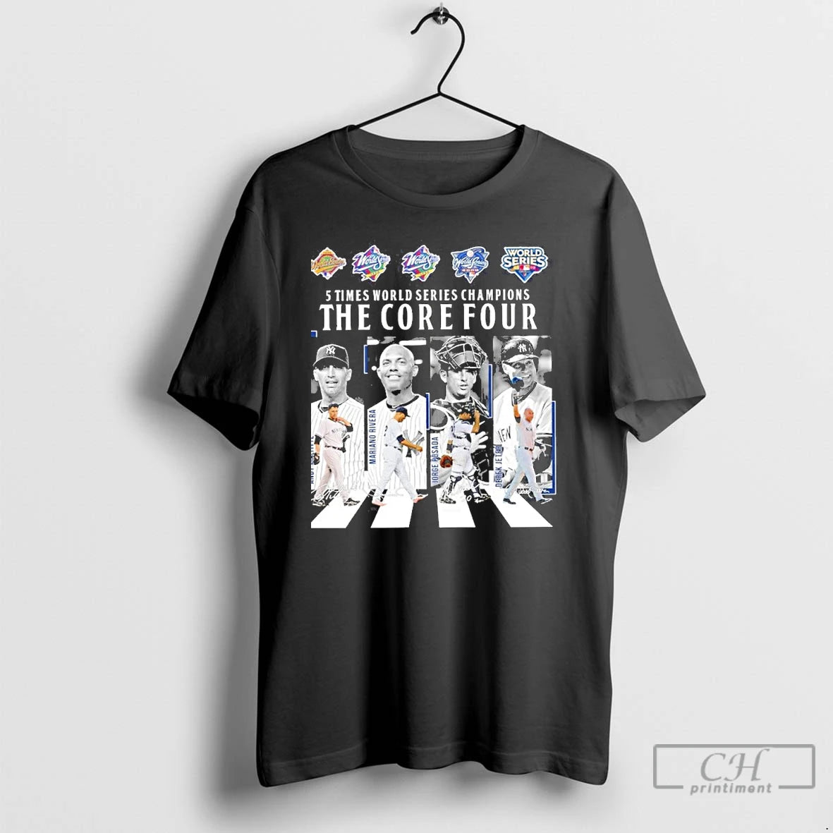 Premium New York Yankees 5 Time World Series Champions The Core Four Abbey Road Signatures T-Shirts, Hoodie, Sweatshirt