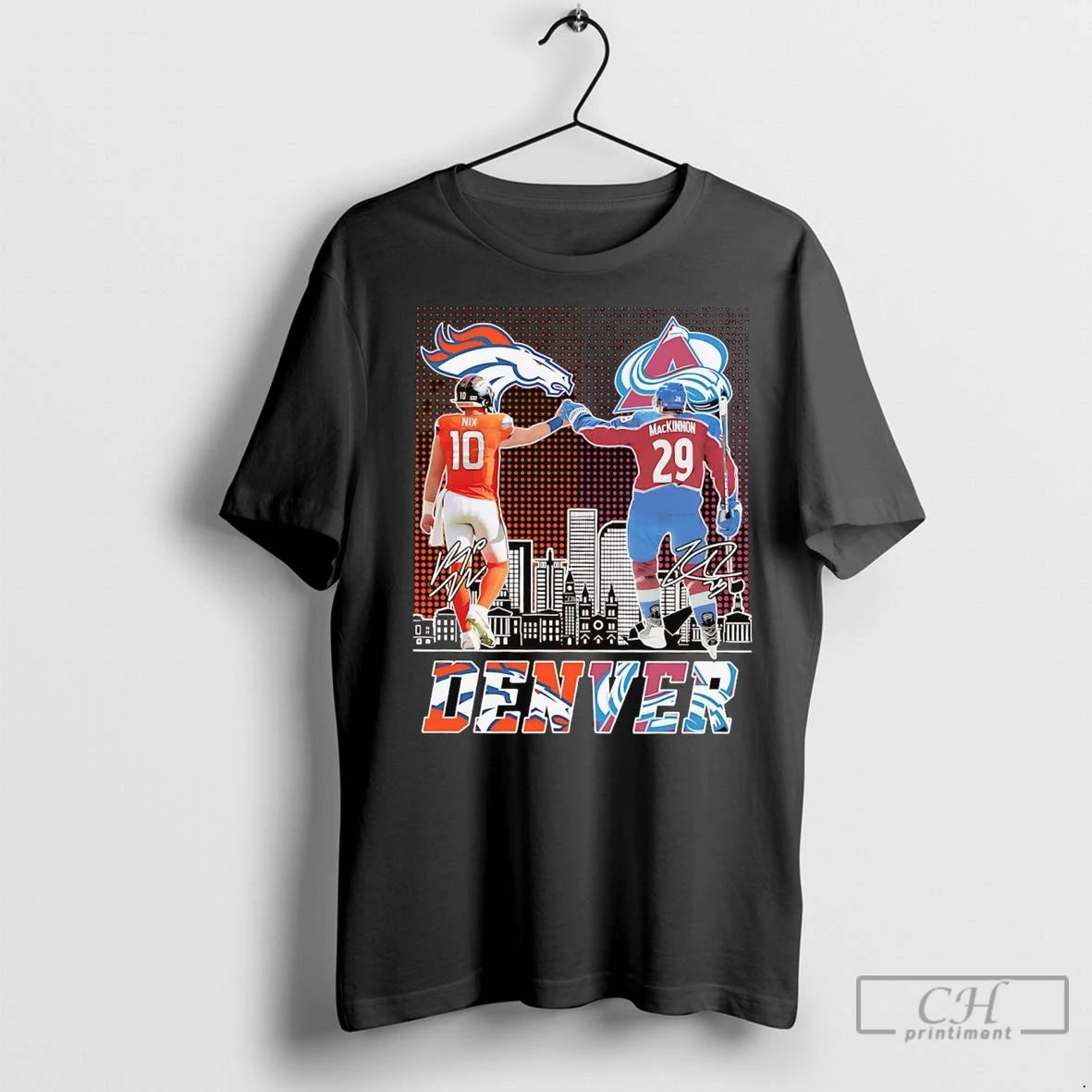 Premium Nix And Mackinnon Fist Bump Denver City Skyline T-Shirts, Hoodie, Sweatshirt | InkNestWear.com