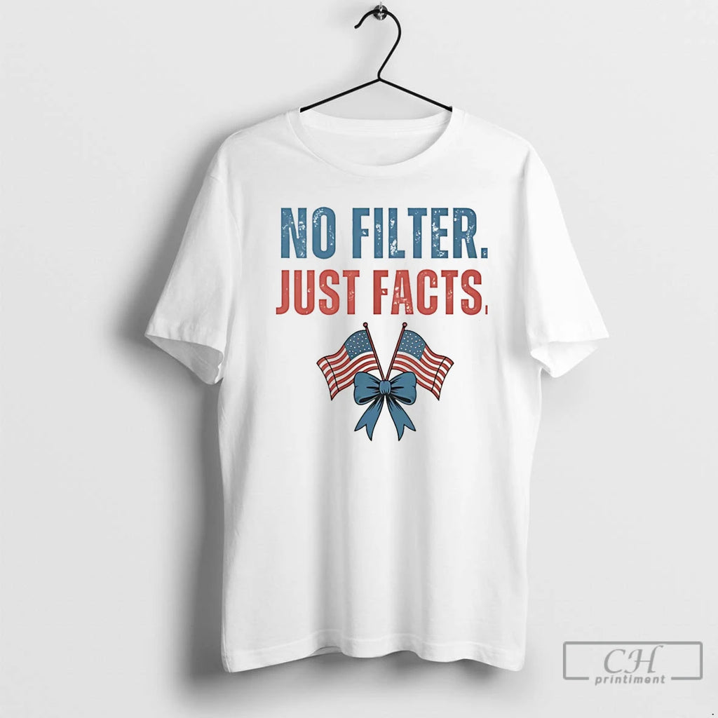 Premium No Filter Just Facts Usa Flag Christmas T Shirts Hoodie, Sweatshirt | InkNestWear.com