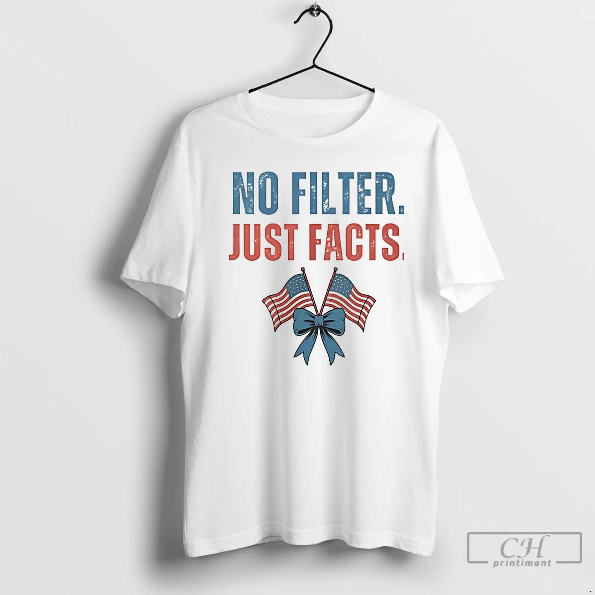 Premium No Filter Just Facts Usa Flag Christmas T Shirts Hoodie, Sweatshirt | InkNestWear.com
