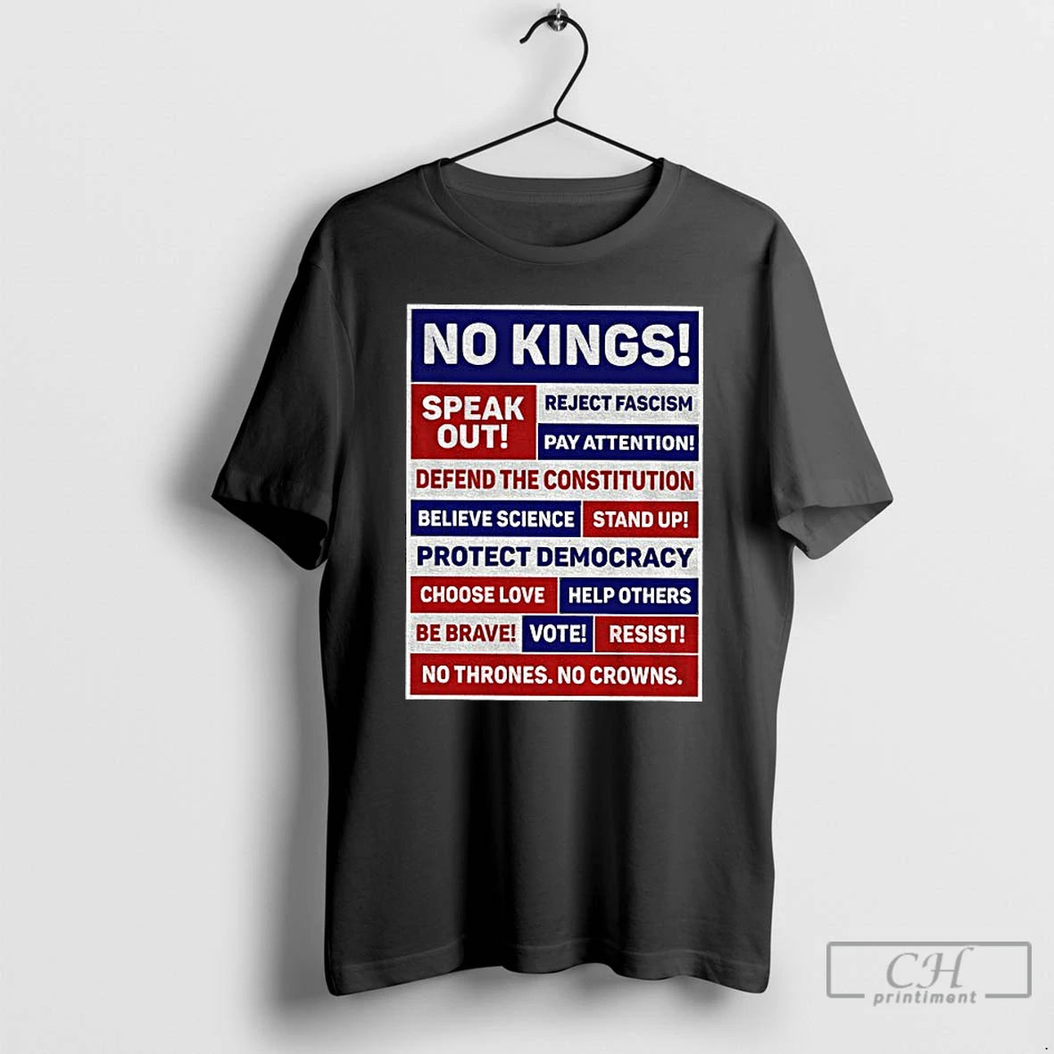 Premium No Kings Speak Out Reject Fascism Pay Attention Defend The Constitution Believe Science T-Shirts, Hoodie, Sweatshirt