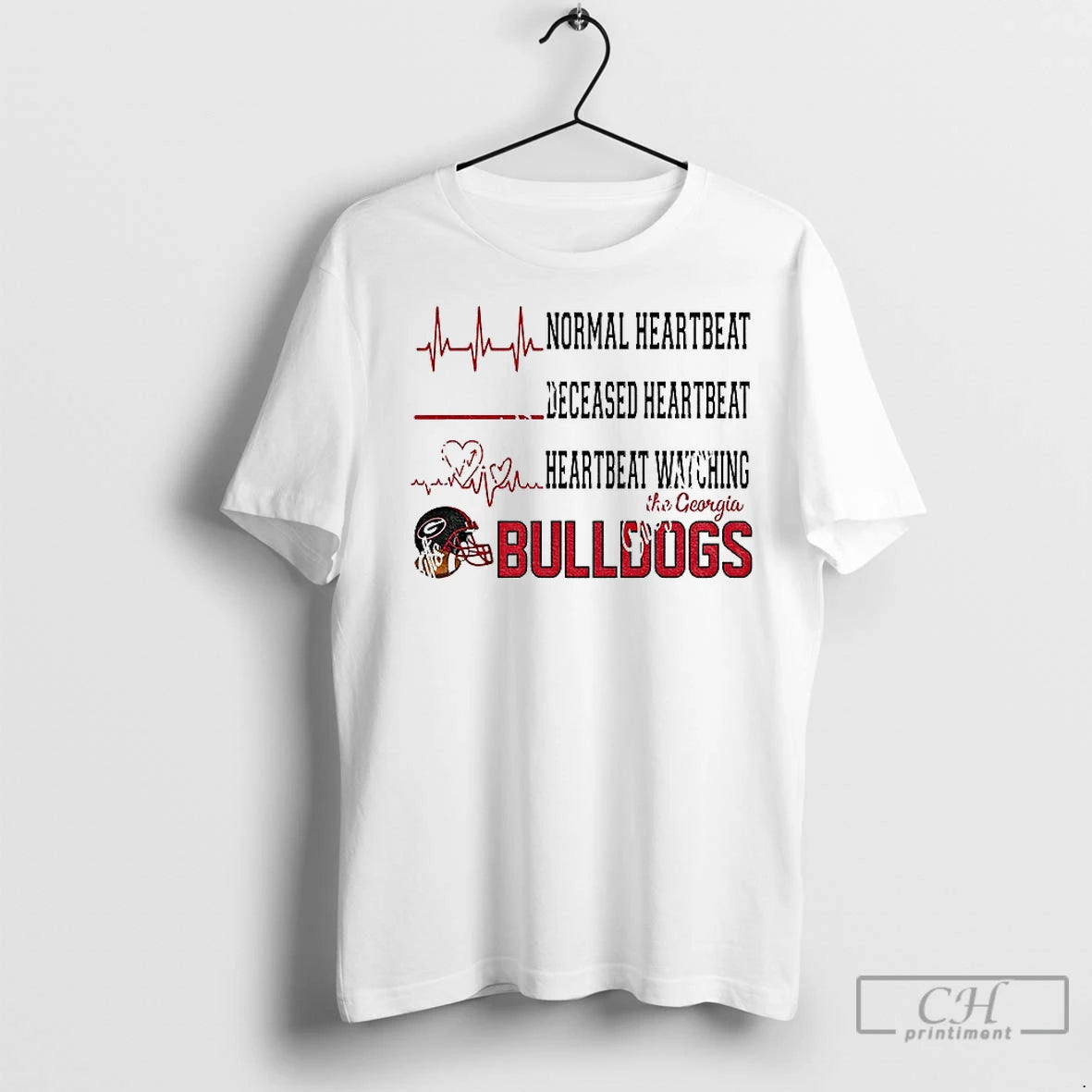 Premium Normal Heartbeat Deceased Heartbeat Heartbeat Watching Georgia Bulldogs Football 2025 T-Shirts, Hoodie, Sweatshirt