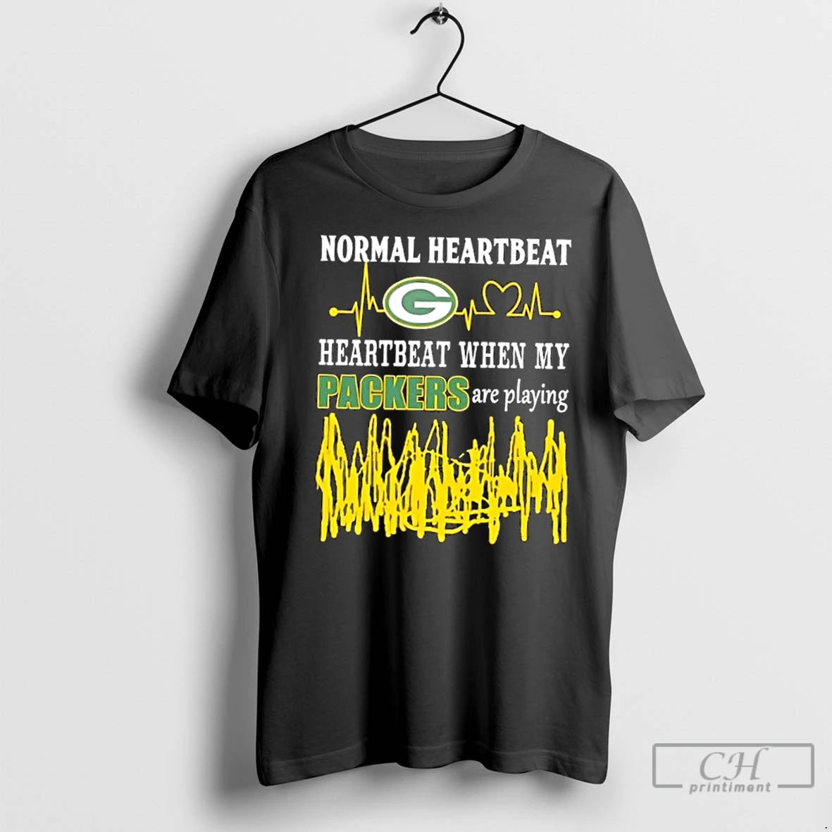 Premium Normal Heartbeat Heartbeat When My Green Bay Packers Are Playing T-Shirts, Hoodie, Sweatshirt | InkNestWear.com