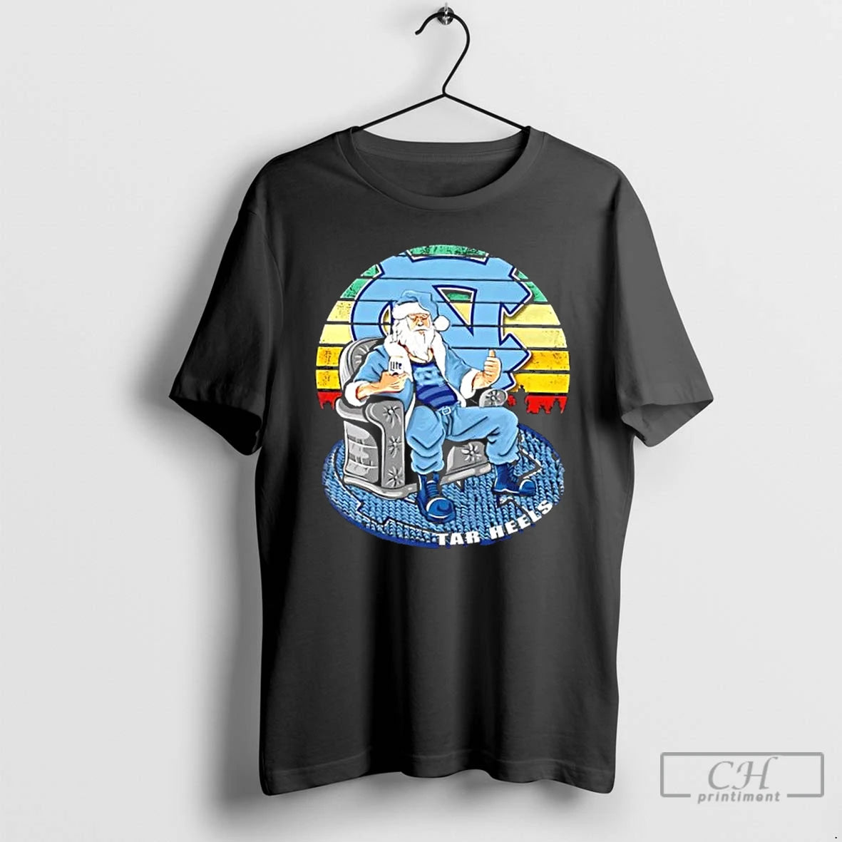 Premium North Carolina Tar Heels X Santa Claus Christmas Vintage T Shirts Hoodie, Sweatshirt | InkNestWear.com