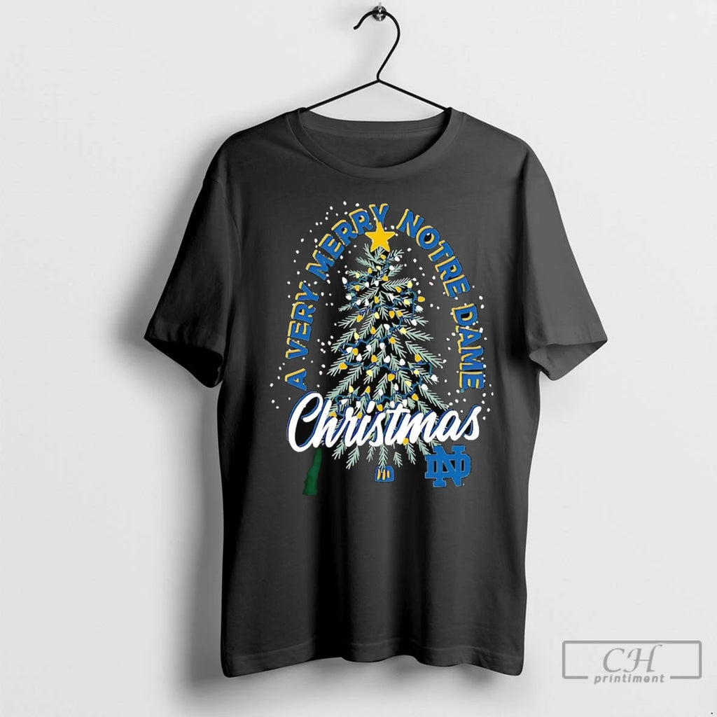Premium Notre Dame Fighting Irish A Very Merry Notre Dame Christmas T-Shirts, Hoodie, Sweatshirt | InkNestWear.com