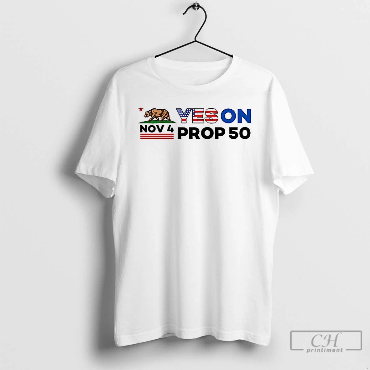 Premium Nov 4 Yes On Prop 50 Bear With American Flag T Shirts Hoodie, Sweatshirt | InkNestWear.com