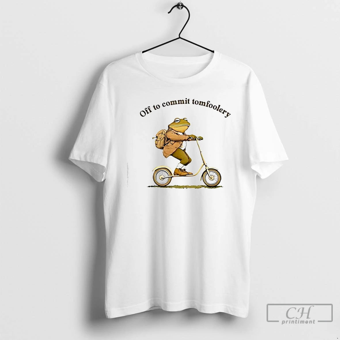 Premium Off To Commit Tomfoolery Frog On A Scooter T Shirts Hoodie, Sweatshirt | InkNestWear.com